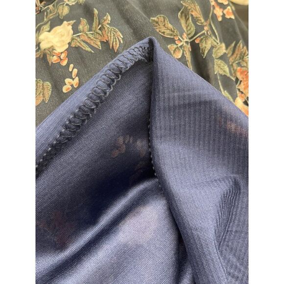 Elegant Floral Pleated Chiffon Midi Dress with Long Sleeve Size L - Picture 7 of 7